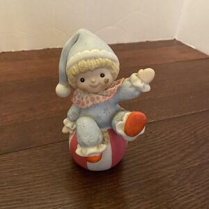 Vintage Homco Baby Boy Clown Sitting on Ball Porcelain Figurine #1451‎